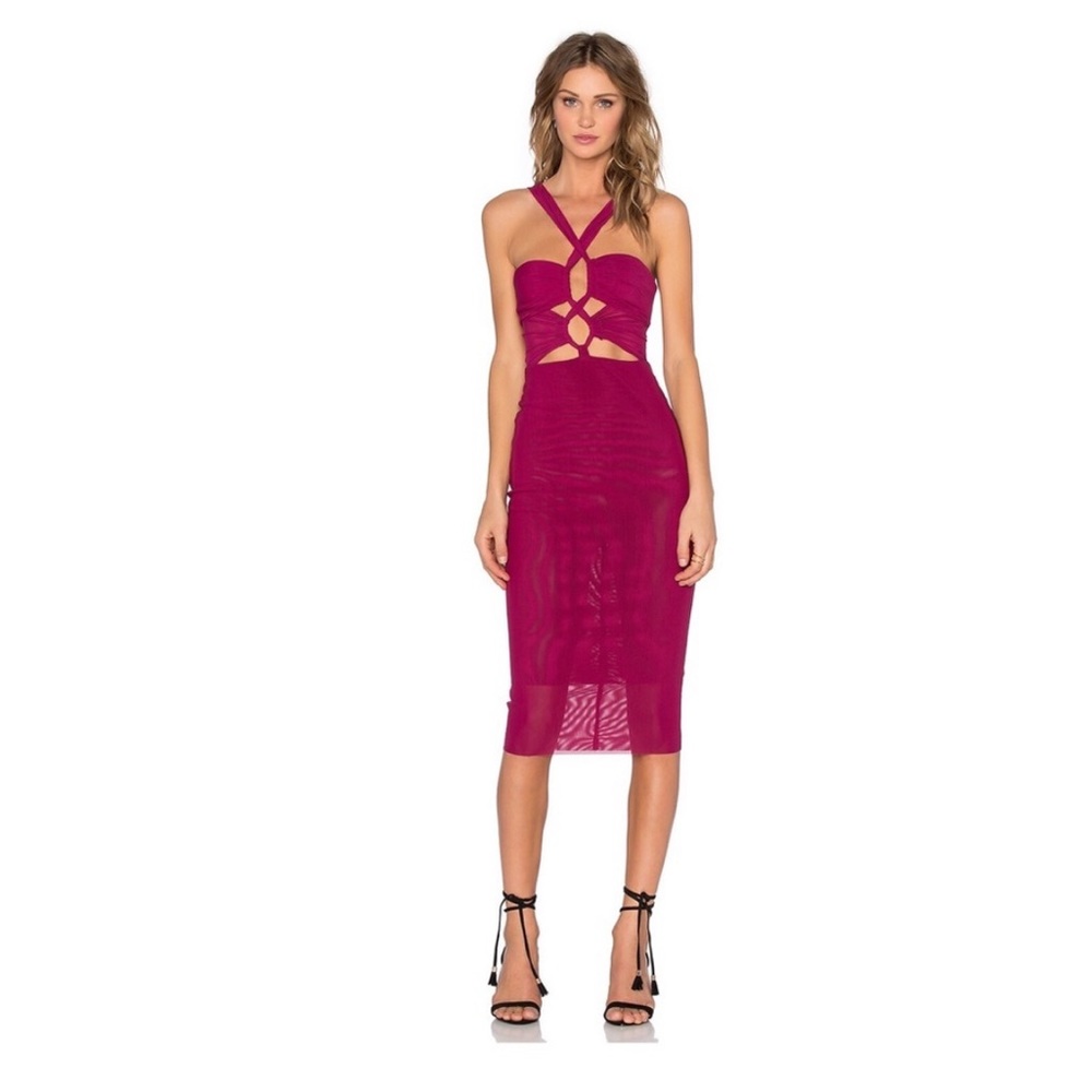 Bec+bridge maroon cocktail dress. Never worn. Brand new. Cut out detail.